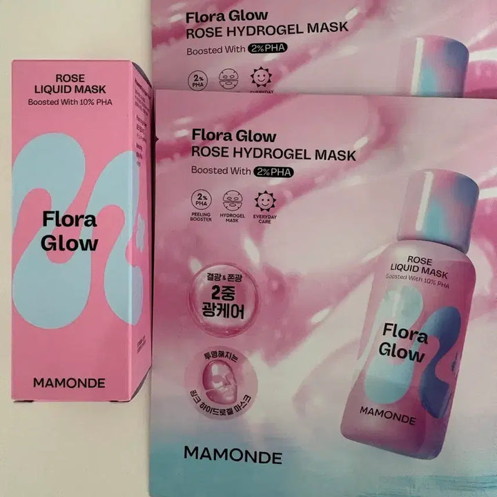 [BUNJANG] Mamonde Flora Glow Rose Liquid Mask + Hydrogel Mask / 미개봉) 마몽드 플로라 글로우 로즈 리퀴드 마스크+하이드로겔 마스크
