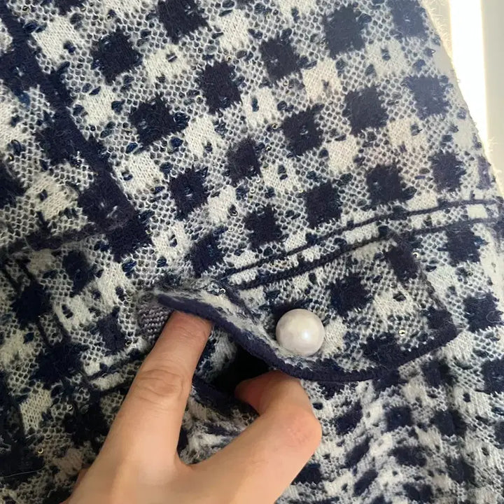 [BUNJANG] Sandro Tweed Pearl Cardigan Jacket / 산드로 트위드 진주 가디건 자켓(1)