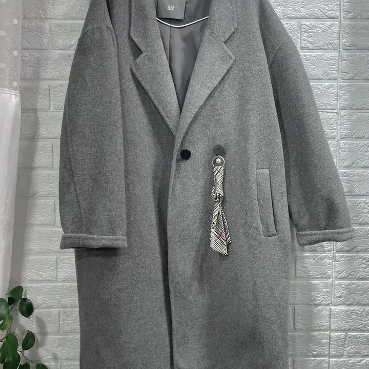 [BUNJANG] BUBA Wool Cashmere Long Coat Gray / BUBA 여성 울캐시미어코트:) 롱코트 모직코트 그레이회색코트하객룩