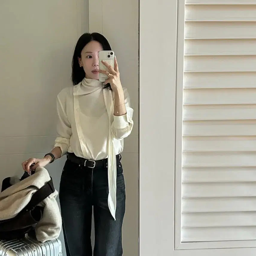 [BUNJANG] PABEEL Scarf Blouse / 스카프블라우스 (새제품)