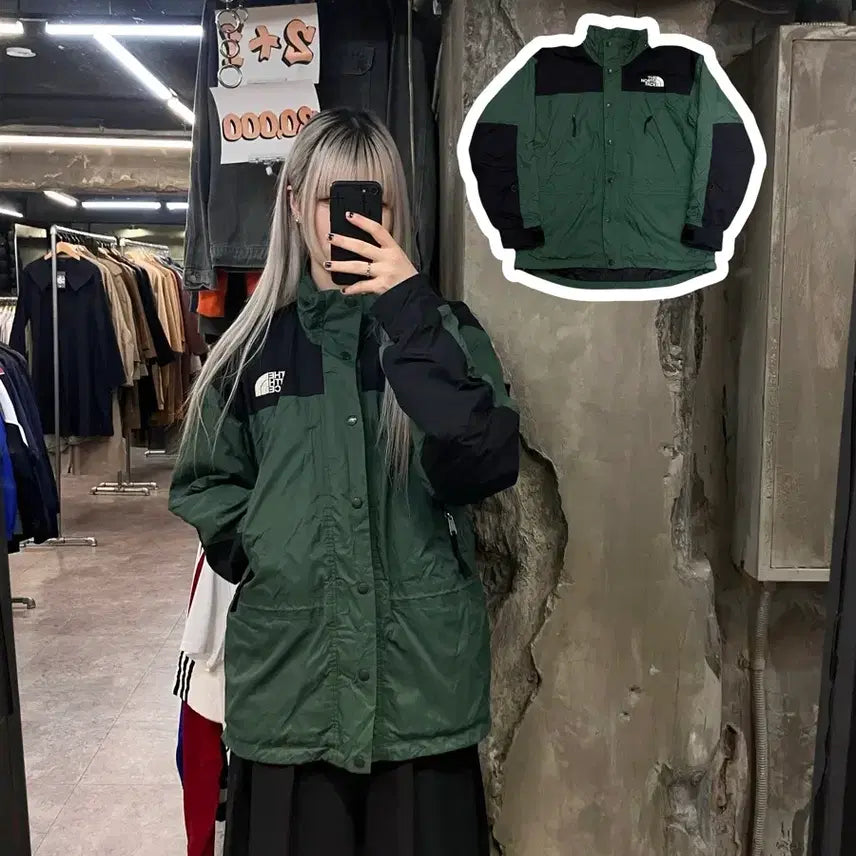 [BUNJANG] The North Face Gore-Tex Windbreaker Jacket Green 100 / 노스페이스 고어텍스 바람막이 자켓 그린 100 #csz2906