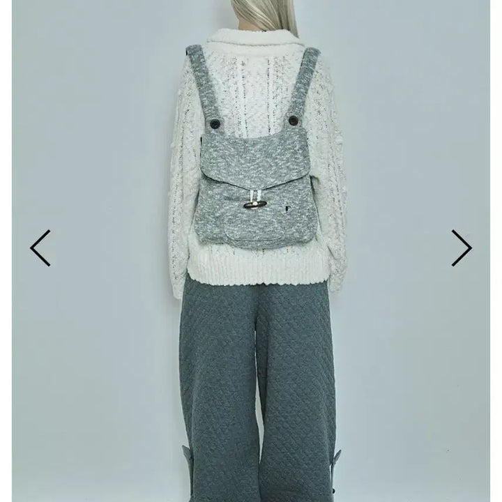 [BUNJANG] Hugyourskin Knit Duffle Backpack Gray / hugyourskin 허그유어스킨 니트 더플 백팩 그레이