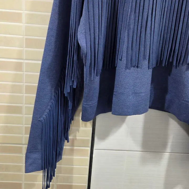 [BUNJANG] Sandro Blue Fringe Jacket / 산드로 블루 프린지 자켓
