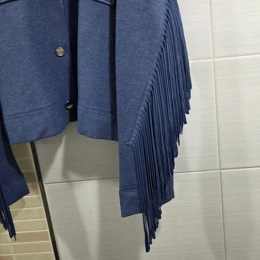 [BUNJANG] Sandro Blue Fringe Jacket / 산드로 블루 프린지 자켓