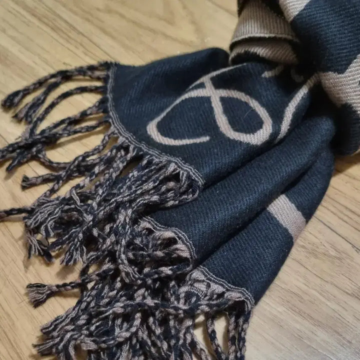 [BUNJANG] LOEWE Scarf Black/Beige / LOEWE 로에베 남녀공용 양면 로고 머플러 목도리  블랙/베이지 구제