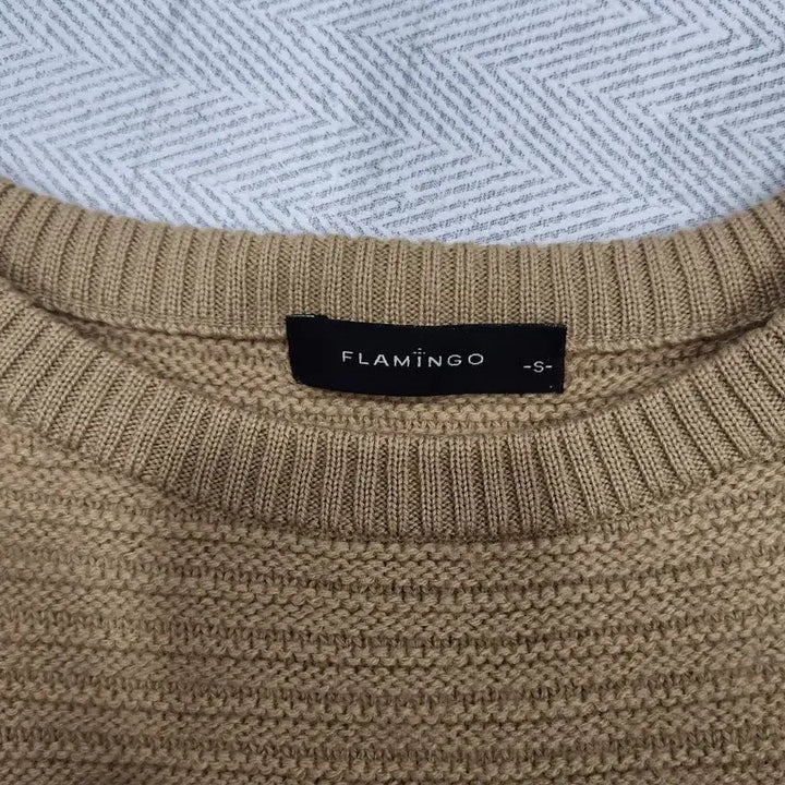 [BUNJANG] Flamingo Beige Ribbed Knit Sweater (Women&