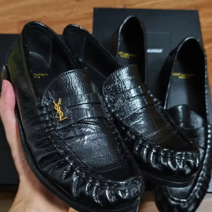 [BUNJANG] Saint Laurent Penny Loafers Shoes / 생로랑 블랙 페니 로퍼 슈즈