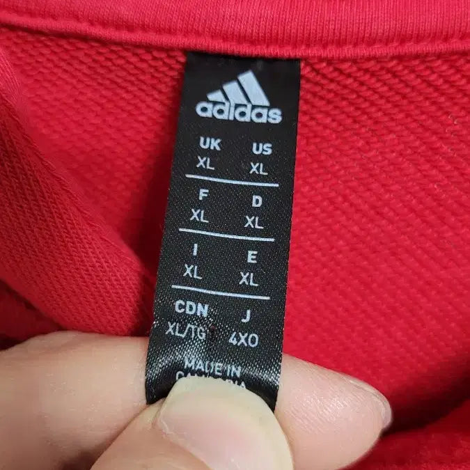 [BUNJANG] Adidas Manchester United Marking Blockcore Hoodie / [XXL]아디다스 해외판 레드 맨유마킹 블록코어 후드티셔츠XXL