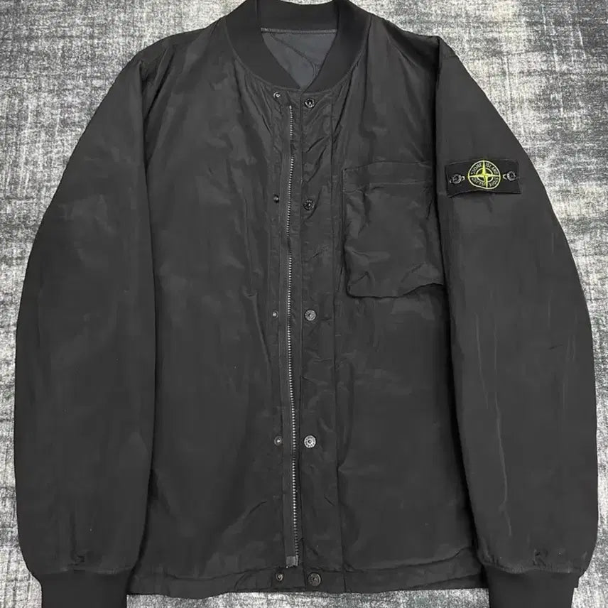 [BUNJANG] Stone Island Reversible Quilted Bomber Jacket Black 2XL / 스톤아일랜드 메탈나일론 리버시블 퀼팅봄버자켓 블랙 2XL