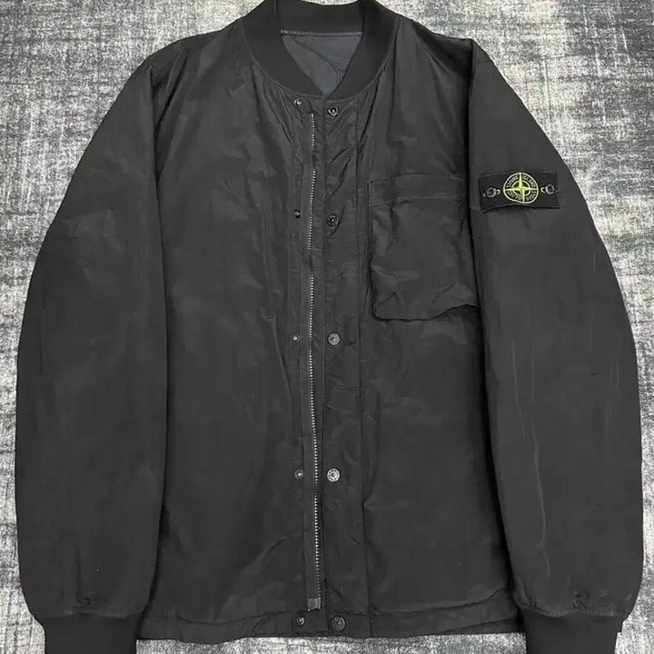 [BUNJANG] Stone Island Reversible Quilted Bomber Jacket Black 2XL / 스톤아일랜드 메탈나일론 리버시블 퀼팅봄버자켓 블랙 2XL
