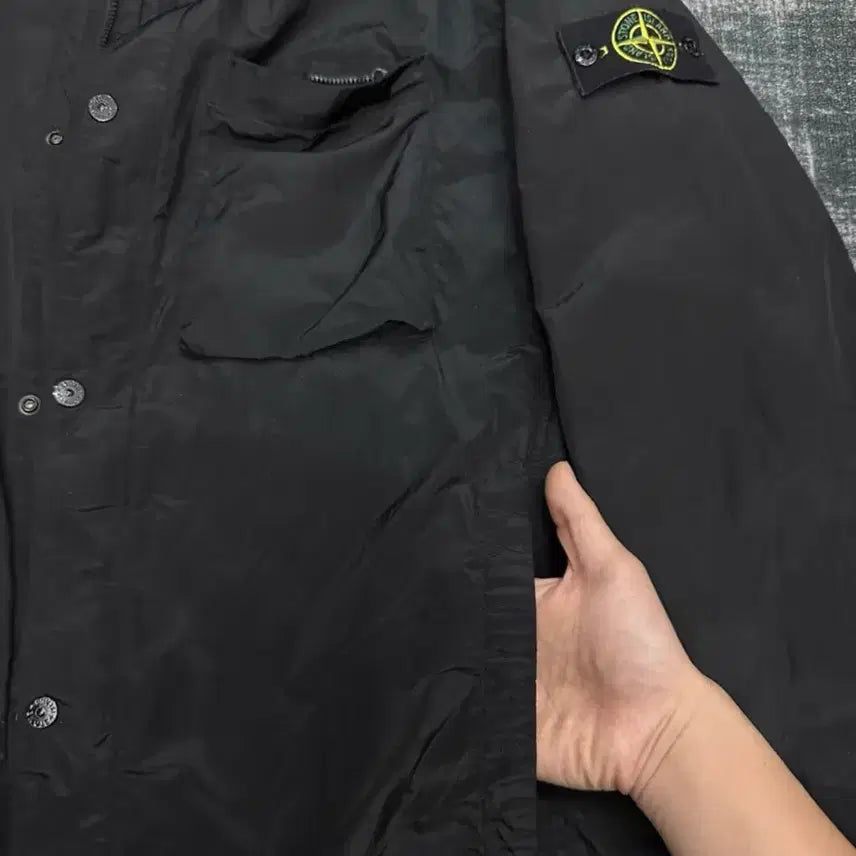 [BUNJANG] Stone Island Reversible Quilted Bomber Jacket Black 2XL / 스톤아일랜드 메탈나일론 리버시블 퀼팅봄버자켓 블랙 2XL