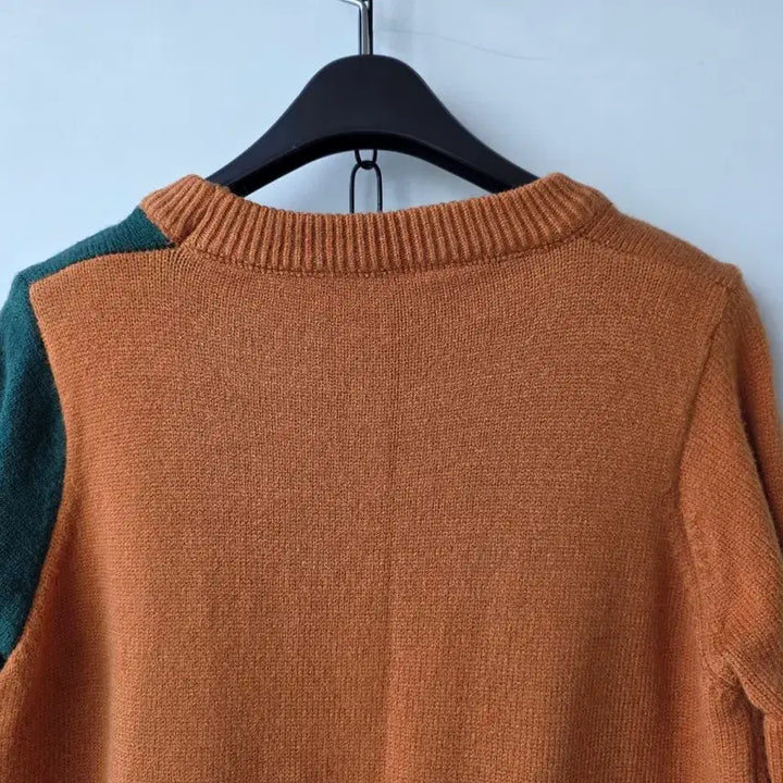 [BUNJANG] Color Block Long Knit Dress / 44-66)배색 풀오버 롱니트