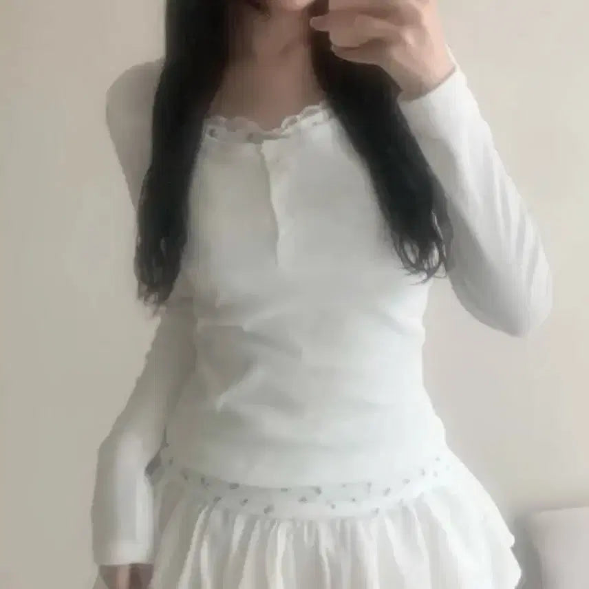 [SOLD OUT] 에이블리 인더메리 플라 레이스 레이어드 이중티