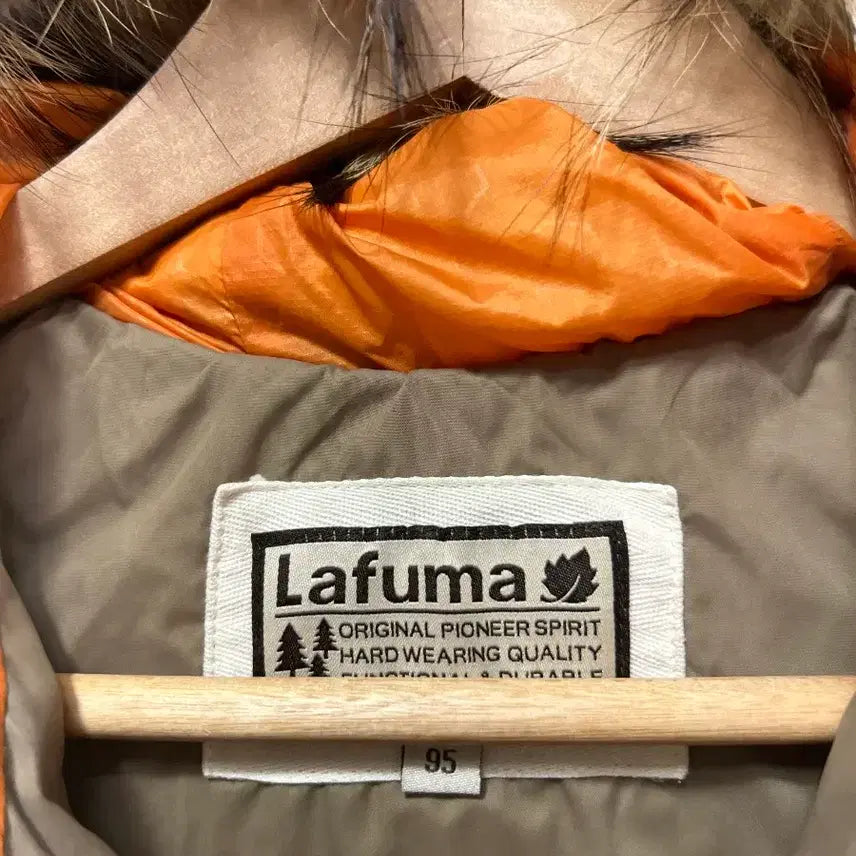 [BUNJANG] Lafuma Women's Long Down Padded Jacket / 라푸마 여성 M 카키 롱 패딩 폭스퍼 후드