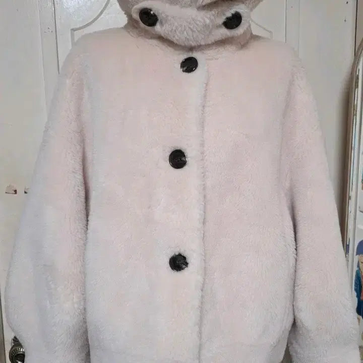 [BUNJANG] A+G Peach Sherpa Wool Jacket / (M) A+G 살구빛 뽀글이 양모자켓