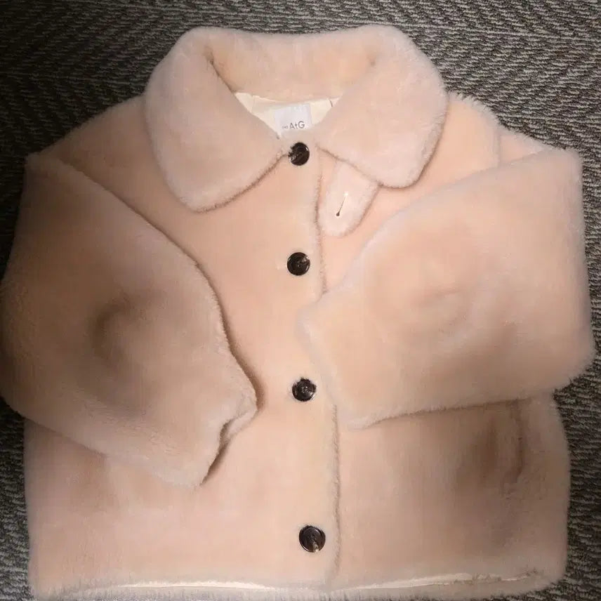 [BUNJANG] A+G Peach Sherpa Wool Jacket / (M) A+G 살구빛 뽀글이 양모자켓