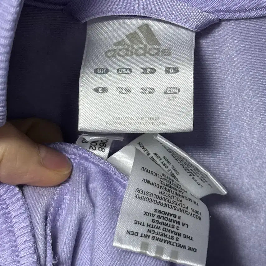 [BUNJANG] Adidas Purple Track Top Jacket S / 아디다스 저지 연 보라 퍼플 져지 트랙탑 집업 S 90 삼선 요가 런닝