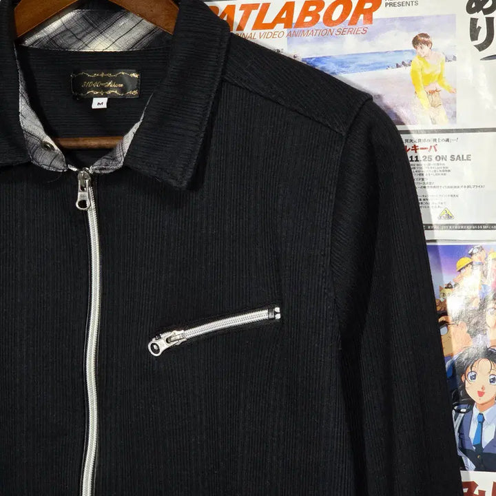 [BUNJANG] Two-Way Ribbed Collar Zip-Up / JPN 락시크 펑크 투웨이 골지 카라 집업