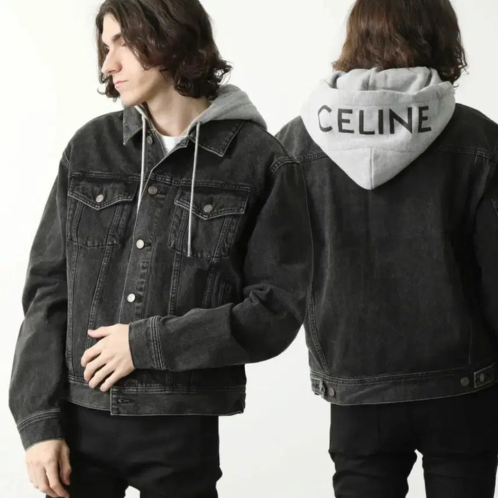 [BUNJANG] Celine Back Logo Hooded Denim Jacket / [S+급/L] 셀린느 백로고 후드 데님 흑청 자켓