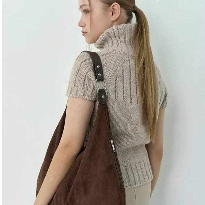 [BUNJANG] Gose Suede Brown Shoulder Bag / 고세 스웨이드 브라운 숄더백