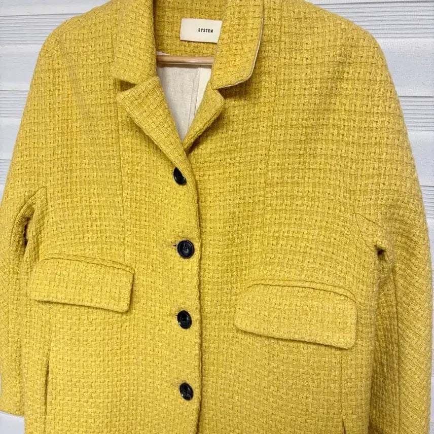 [BUNJANG] SYSTEM Yellow Tweed Coat / SYSTEM 시스템 옐로우 트위드 코트