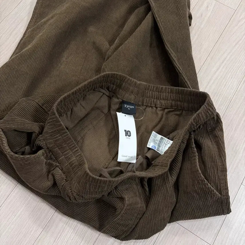 [SOLD OUT] [새제품/XL] 탑텐 와이드 코듀로이 밴딩 팬츠 - 브라운