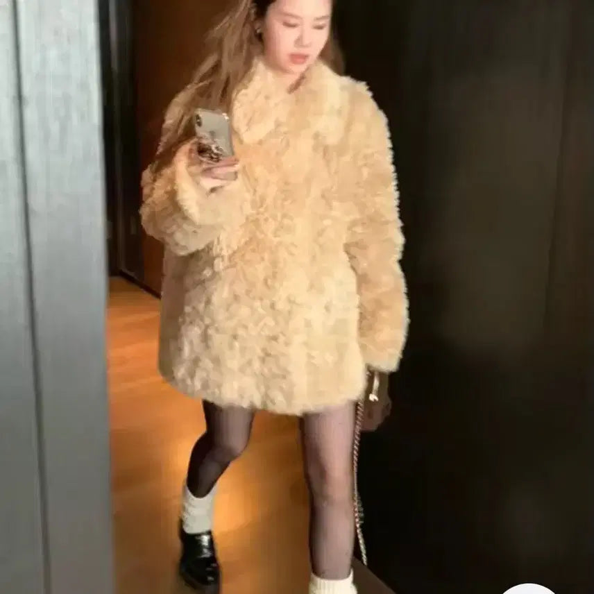 [BUNJANG] Faux Fur Jacket Coat / 인조 모피 퍼자켓 코트