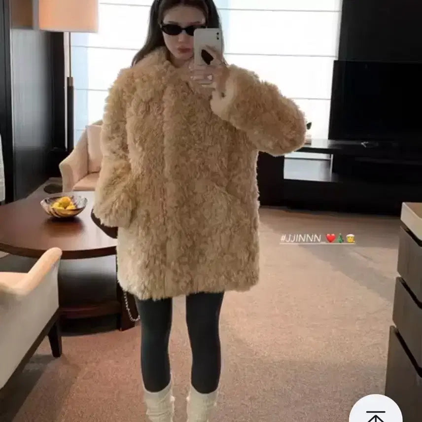 [BUNJANG] Faux Fur Jacket Coat / 인조 모피 퍼자켓 코트