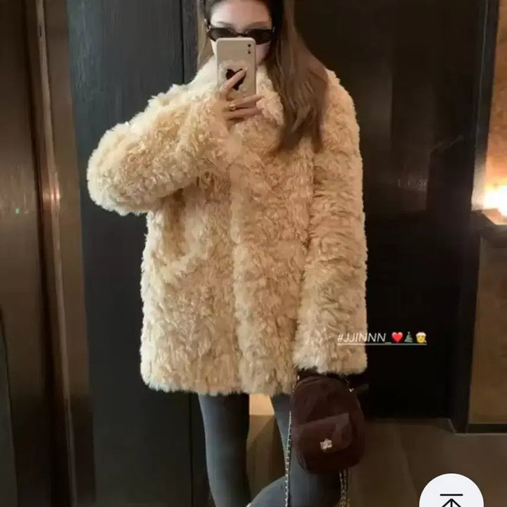 [BUNJANG] Faux Fur Jacket Coat / 인조 모피 퍼자켓 코트