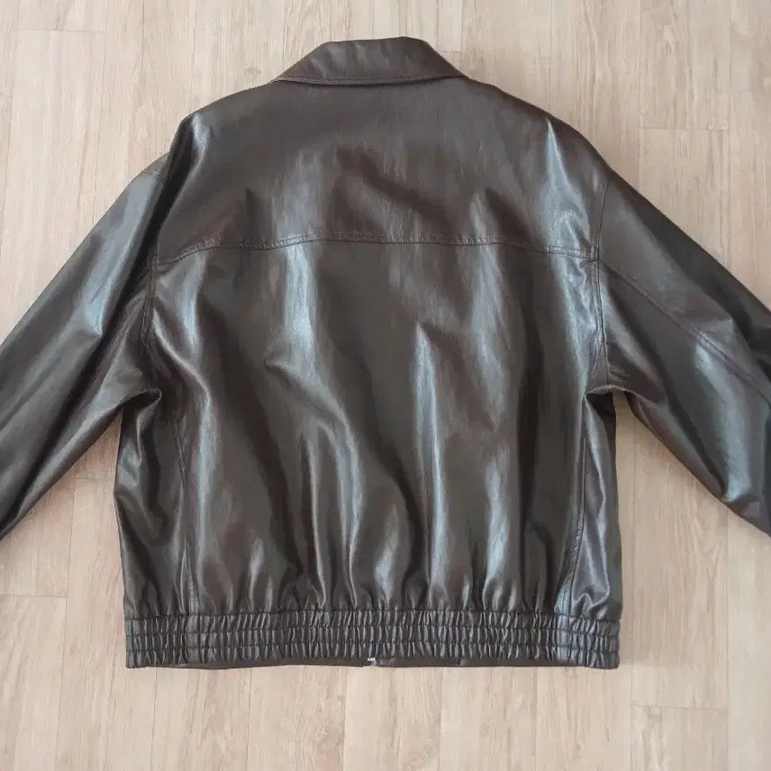 [BUNJANG] Facade Pattern Minimal Leather Blouson Brown S / 파사드패턴 미니멀 레더 블루종 브라운 S