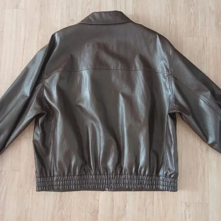 [BUNJANG] Facade Pattern Minimal Leather Blouson Brown S / 파사드패턴 미니멀 레더 블루종 브라운 S