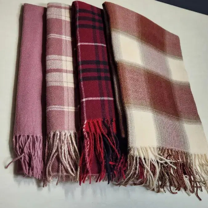 [BUNJANG] Check Pattern Wool Scarf / 목도리 체크 패턴 울 머플러 / 목도리 새상품