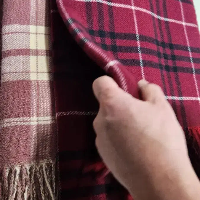 [BUNJANG] Check Pattern Wool Scarf / 목도리 체크 패턴 울 머플러 / 목도리 새상품