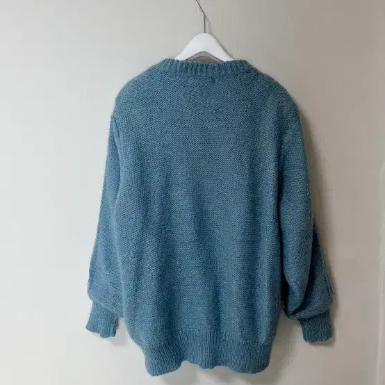 [BUNJANG] Mori Girl Cable Knit Cardigan Sky Blue / 모리걸 니트 가디건 하늘색
