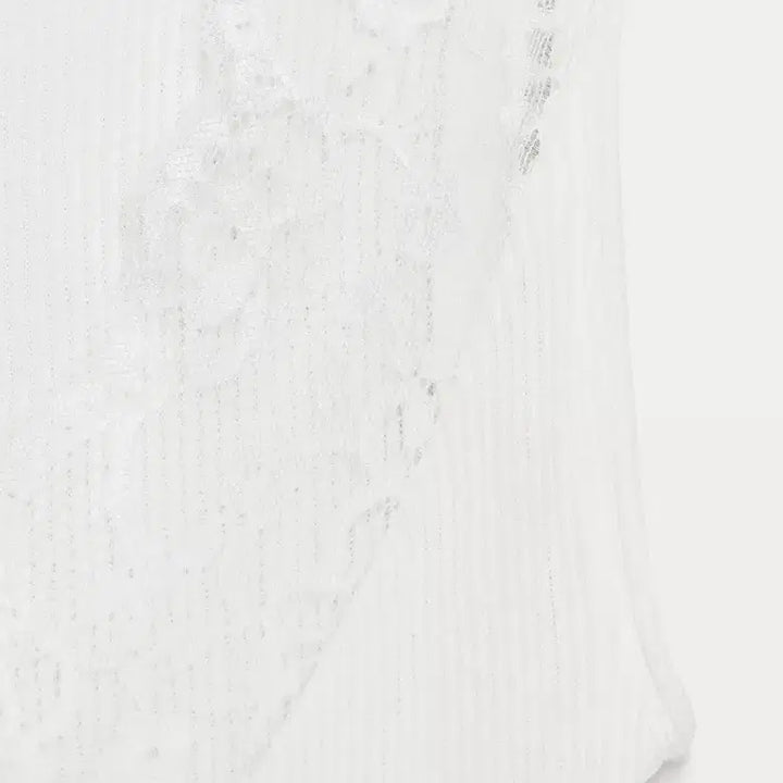 [BUNJANG] ZARA 자라 레이스 리브드 티셔츠, 자라 레이스 나시 / ZARA 자라 레이스 리브드 티셔츠, 자라 레이스 나시