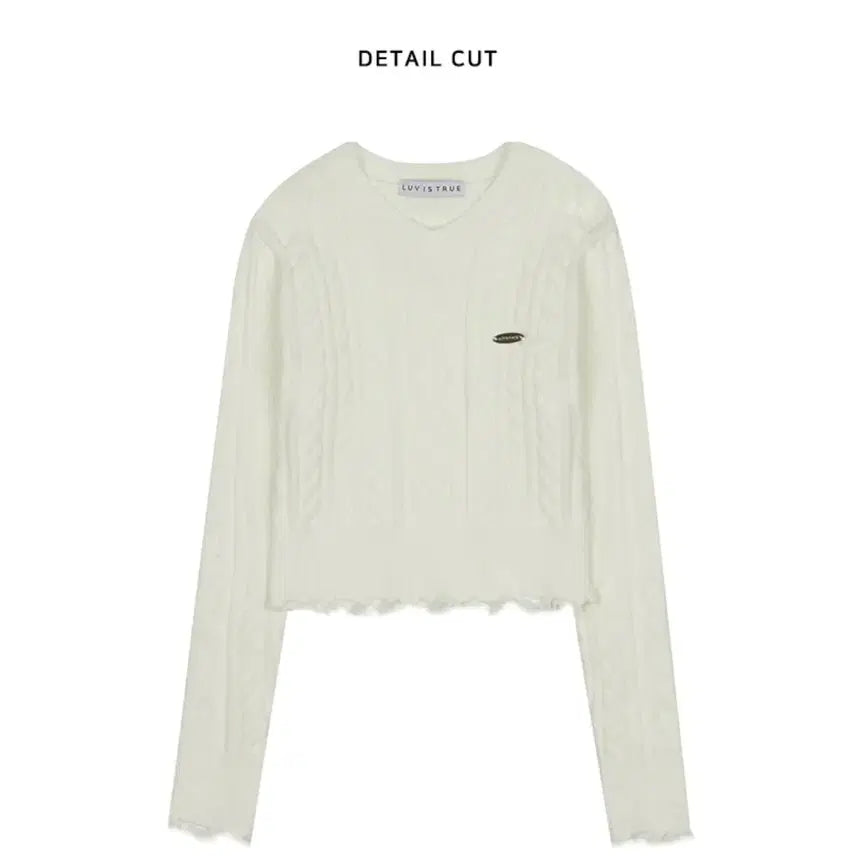 [BUNJANG] Love is True Cable Knit Crop Top / 러브이즈트루 꽈배기 크롭니트