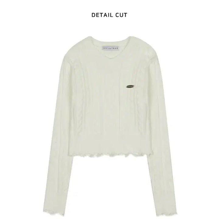 [BUNJANG] Love is True Cable Knit Crop Top / 러브이즈트루 꽈배기 크롭니트
