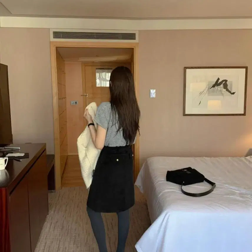 [BUNJANG] Miel Corduroy Skirt / 미엘 코듀로이 골덴 스커트 시에 모네 리본빛