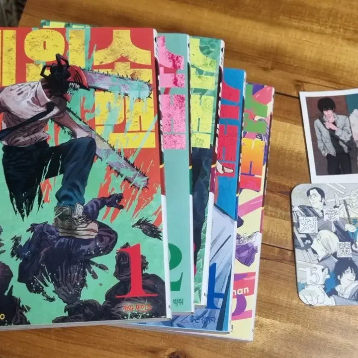[BUNJANG] Chainsaw Man Bundle Set (Volumes 1-5) + Coaster / 일괄) 체인소맨 1~5권 + 코스터, 요시다 비공굿