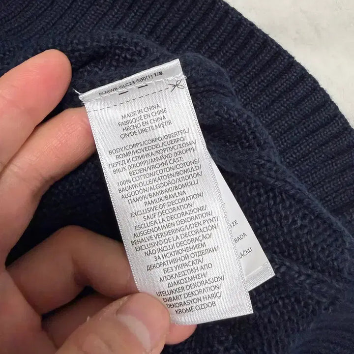 [BUNJANG] Polo Ralph Lauren Cable Knit Cotton Sweater Blue XL / 폴로랄프로렌 케이블 니트 코튼 스웨터 블루 XL