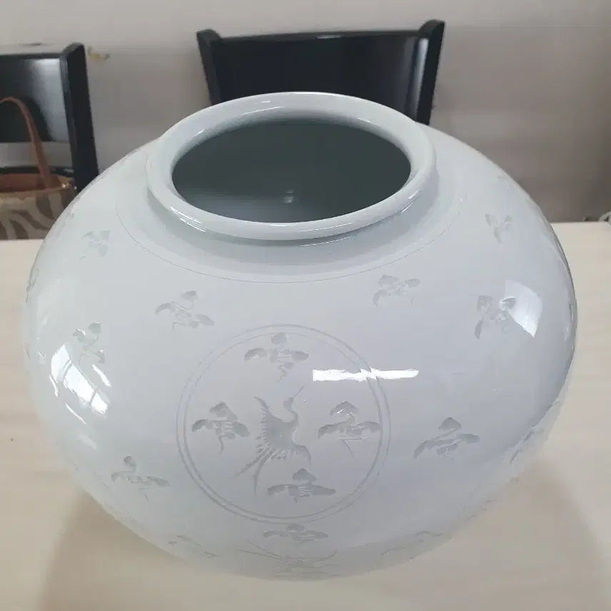 [BUNJANG] Seonchon Kim Sunhwa Masterpiece White Porcelain Moon Jar / 선촌 김선화 명장 운학문 백자 달항아리