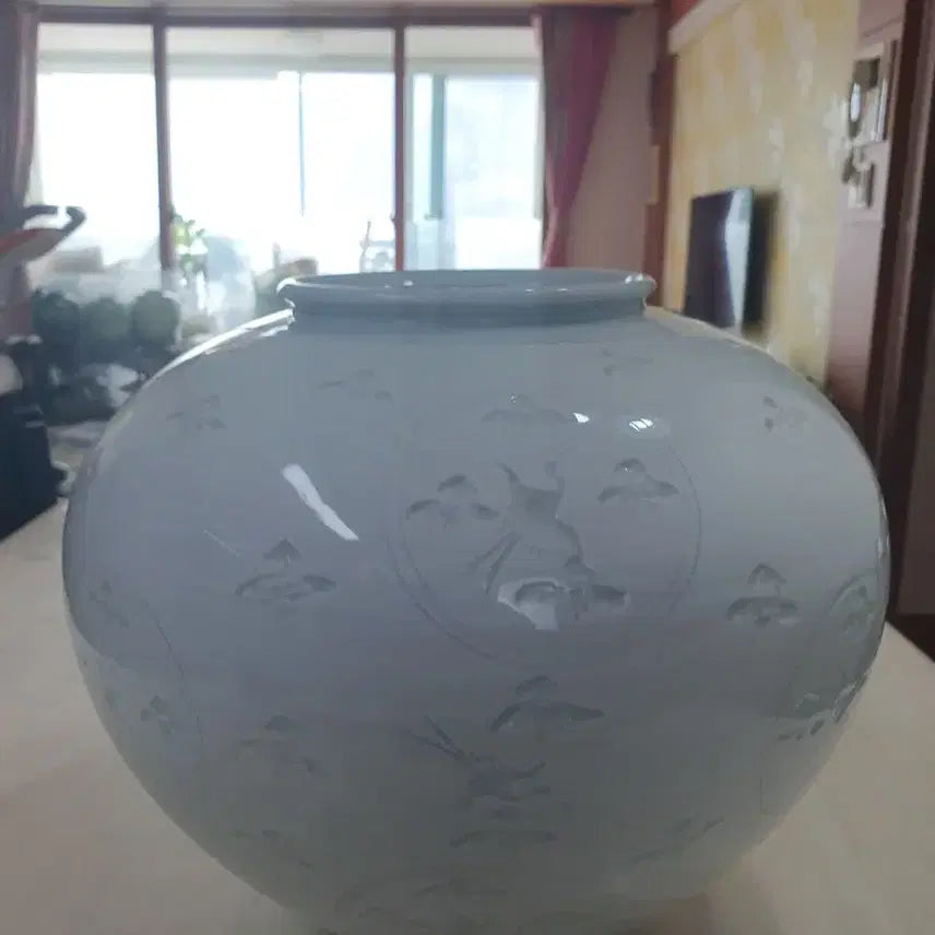 [BUNJANG] Seonchon Kim Sunhwa Masterpiece White Porcelain Moon Jar / 선촌 김선화 명장 운학문 백자 달항아리