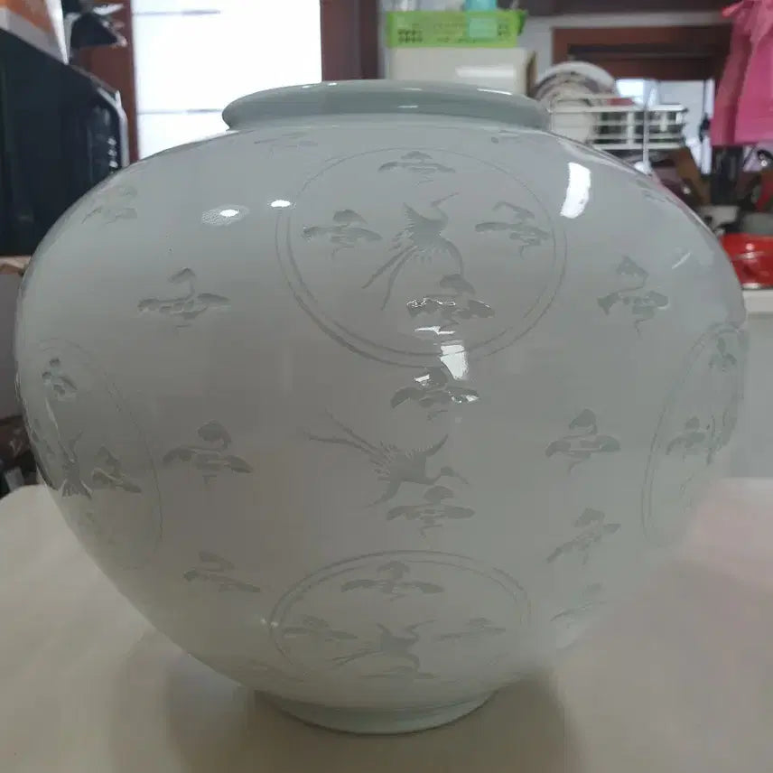 [BUNJANG] Seonchon Kim Sunhwa Masterpiece White Porcelain Moon Jar / 선촌 김선화 명장 운학문 백자 달항아리