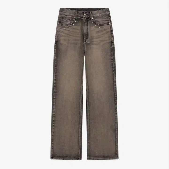 [BUNJANG] AKMU Multi Studded Denim Pants / 아캄 Multi Studded Denim Pants 스터드 팬츠 브라운