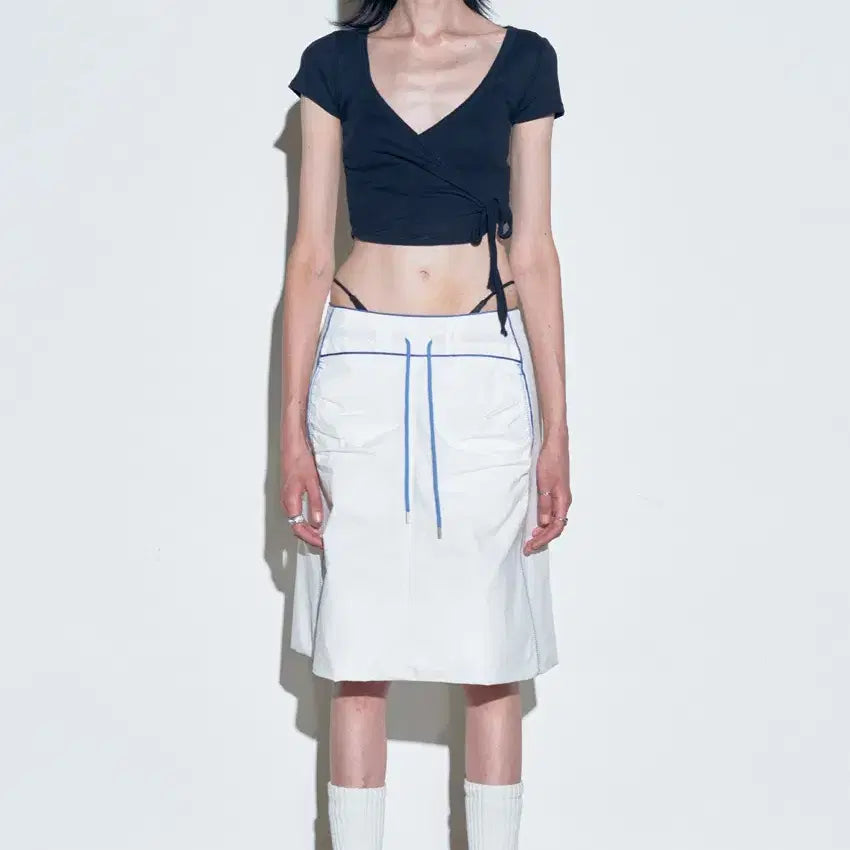 [BUNJANG] Sculptor Shirring Lowrise Midi Skirt / 스컬프터 치마 Shirring Lowrise Midi Skirt