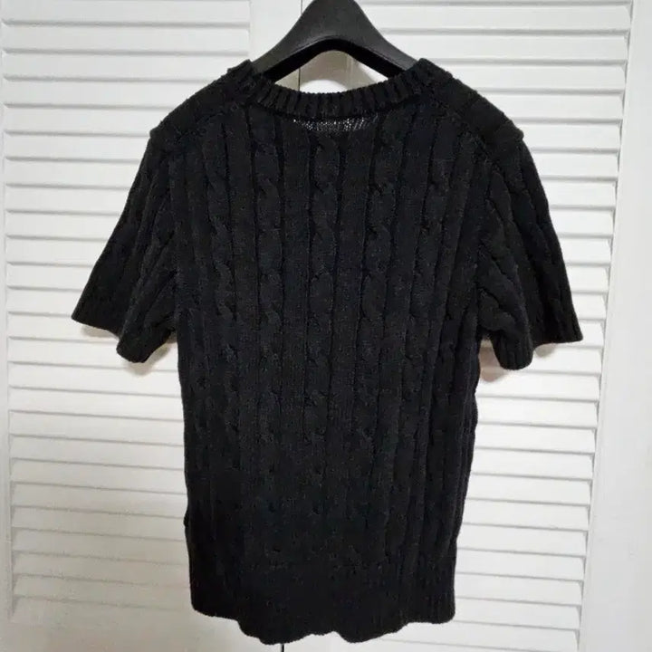 [BUNJANG] Polo Ralph Lauren Black Cable Knit Sweater / 폴로 랄프로렌 블랙 반팔 꽈배기 니트