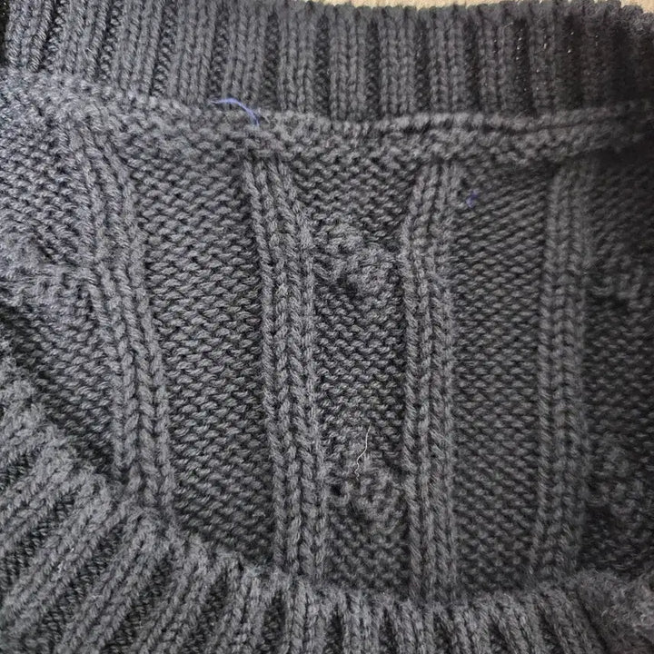 [BUNJANG] Polo Ralph Lauren Black Cable Knit Sweater / 폴로 랄프로렌 블랙 반팔 꽈배기 니트