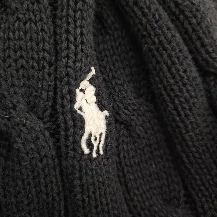 [BUNJANG] Polo Ralph Lauren Black Cable Knit Sweater / 폴로 랄프로렌 블랙 반팔 꽈배기 니트