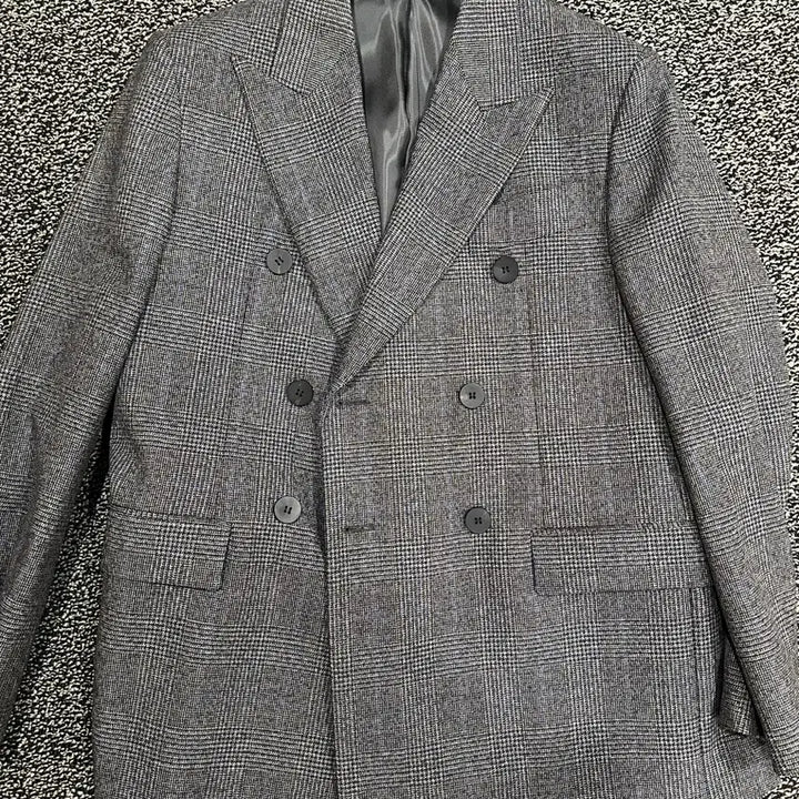 [BUNJANG] Wooyoungmi 19FW Main Check Double Set-up / 우영미 19fw 명작 메인체크 셋업 더블, 턴업 46/46