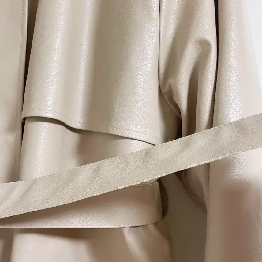 [BUNJANG] NeedOn Women's Faux Fur Belted Leather Jacket / 정가5.2/드라이 완료) 여자 퍼 무스탕 벨트 가죽자켓 니드온